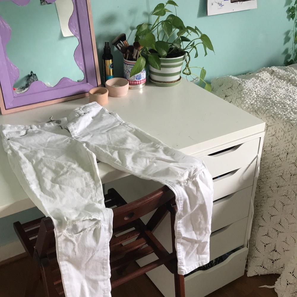 Topshop white jeans